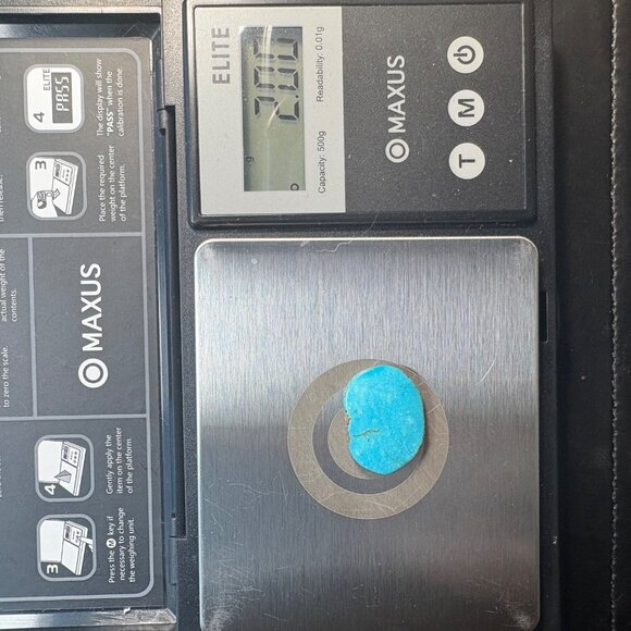 Natural Turquoise Slab w/ Host Rock Freeform Oval Loose Stone .75" x .50" - Picture 9 of 9